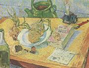 Vincent Van Gogh Still life:Drawing Board,Pipe,Onions and Sealing-Wax (nn04) china oil painting reproduction